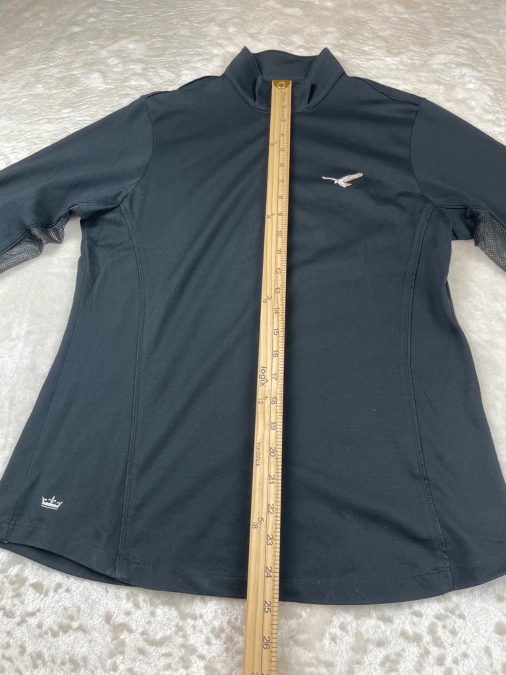 Peter Millar Crown Sport 1/4 Zip Pullover Womens M Black Golf Mesh Sleeve - Picture 4 of 6